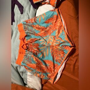 Orange and Blue Women's two piece swimsuit